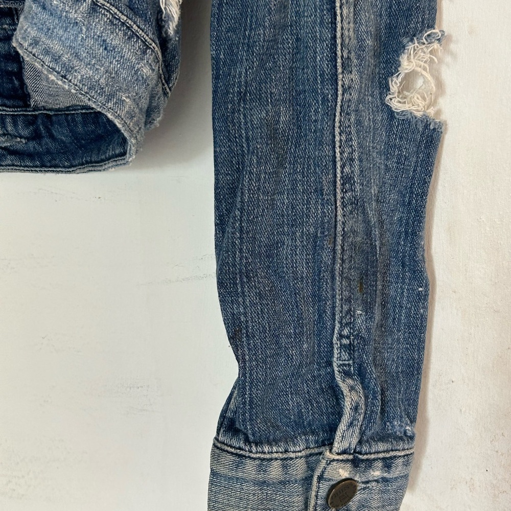 GUESS Ripped Blue Jean Jacket - Picture 4 of 4
